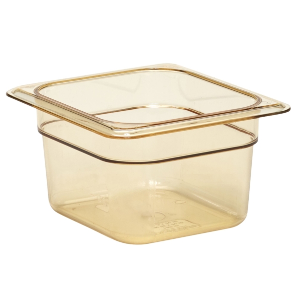 6 pièces CAMBRO | H-PAN™ - Conteneur GN résistant à la chaleur 1/6 - Ambre - Profondeur 100 mm