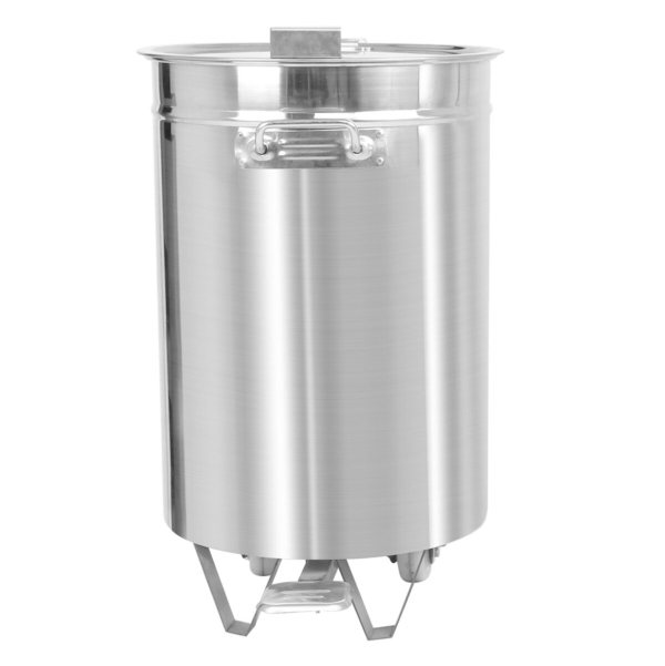 Poubelle avec couvercle relevable & pédale - 50L - inox