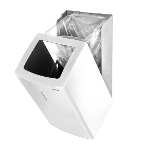 AIR-WOLF | Poubelle - 25L - Acier inoxydable blanc