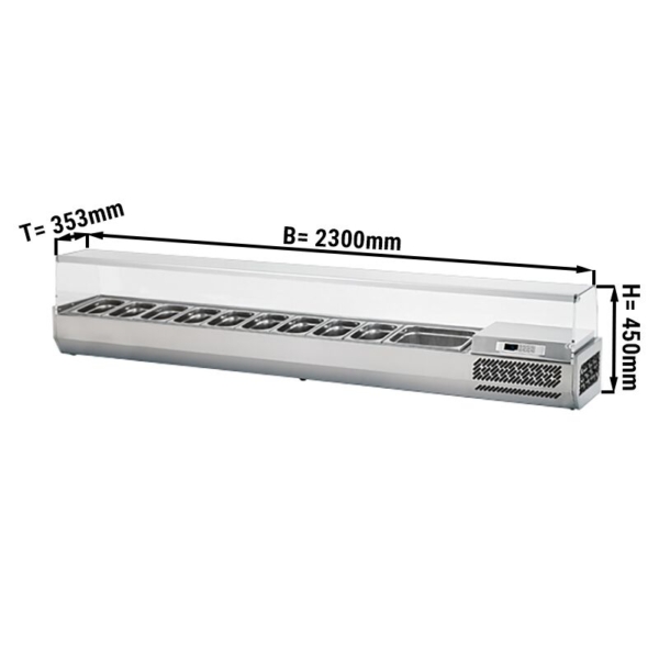 Vitrine réfrigérée Premium PLUS - 2300x353mm - 11x GN 1/4