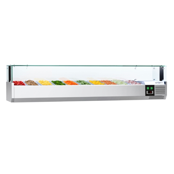 Vitrine réfrigérée PREMIUM avec lumière LED - 2000x335mm - 10x GN 1/4