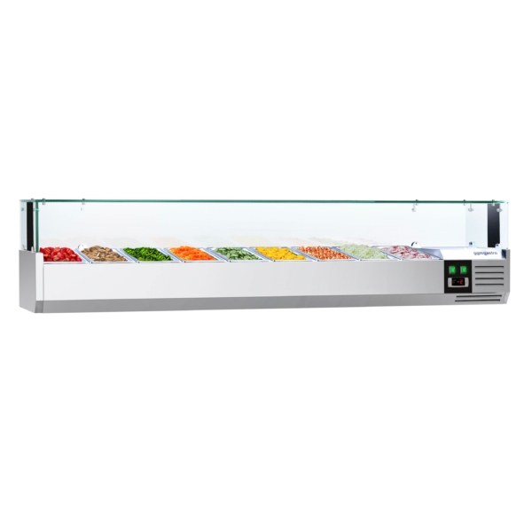 Vitrine réfrigérée PREMIUM avec lumière LED - 2000x395mm - 9x GN 1/3