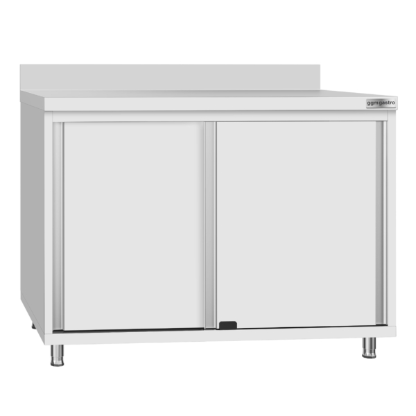 Armoire de travail ECO en inox - 1000x700mm - avec porte coulissante et rebord