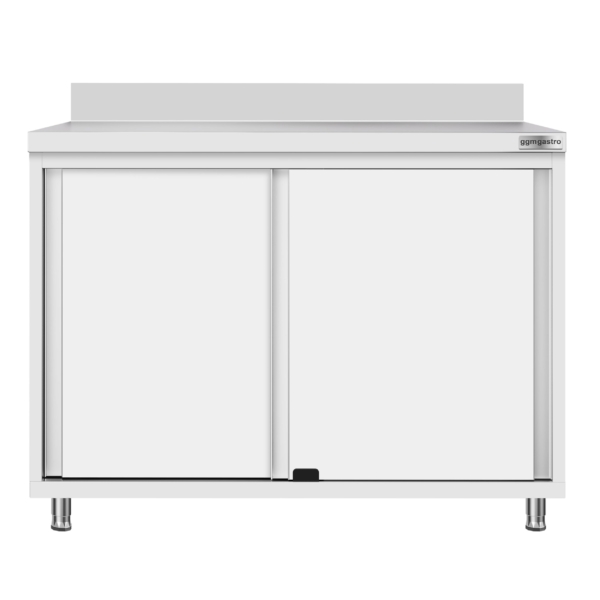 Armoire de travail ECO en inox - 1000x700mm - avec porte coulissante et rebord