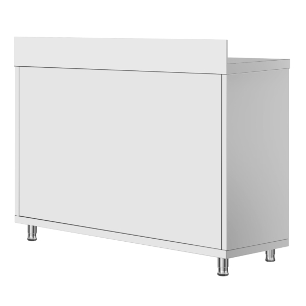 Armoire de travail ECO en inox - 1200x700mm - avec porte coulissante et rebord