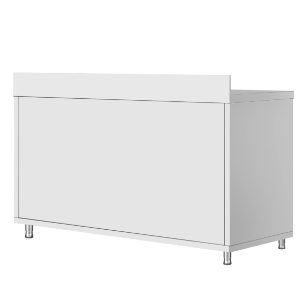 Armoire de travail inox ECO - 1400x700mm - avec porte coulissante et rebord