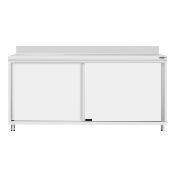 Armoire de travail en inox ECO - 1800x700mm - avec porte coulissante et rebord