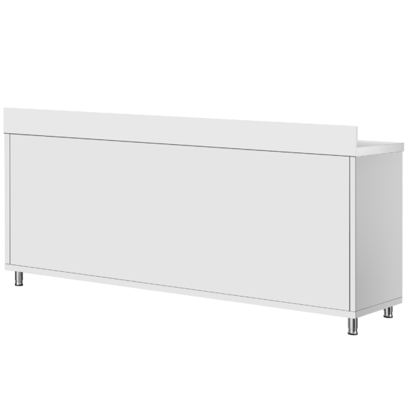 Armoire de travail ECO en inox - 2000x700mm - avec porte coulissante et rebord