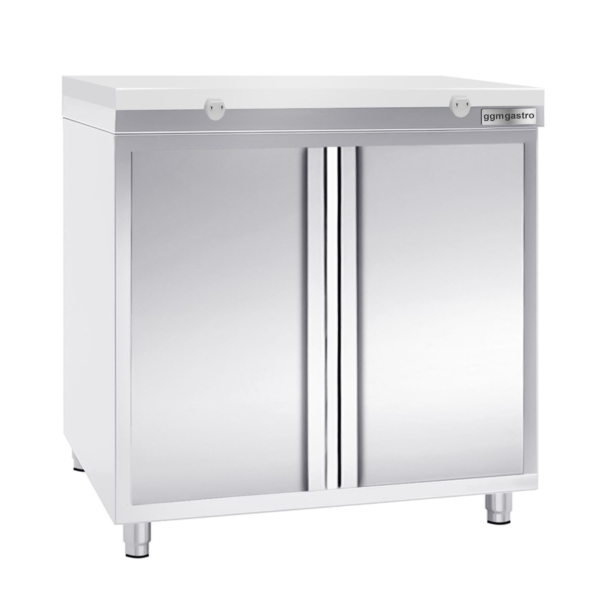 Armoire de travail inox PREMIUM - 800x700mm - avec porte battante sans rebord y compris plaque de découpe