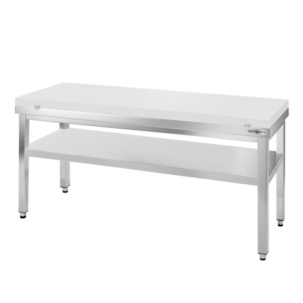 Table de travail en inox PREMIUM - 1800x800mm - avec fond sans rebord y compris plaque de découpe