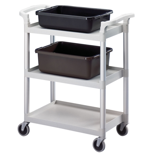 CAMBRO | Chariot de Service en Polypropylène - 835x410mm - avec 3 Étages - Marbré Gris