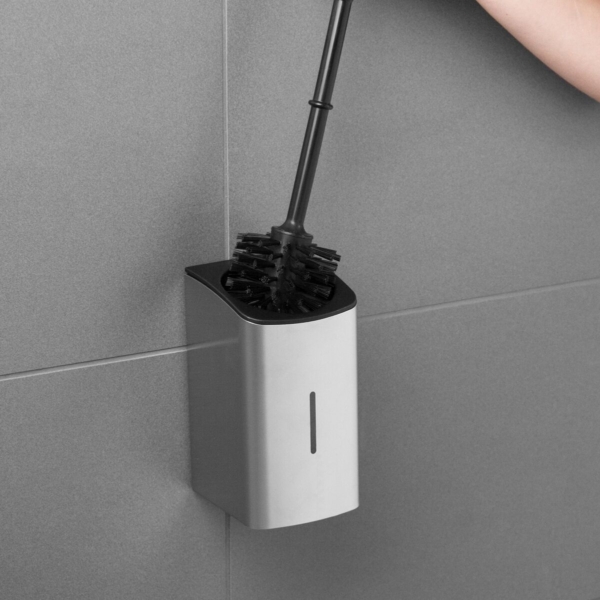 AIR-WOLF | Porte-brosse WC - ouvert en haut - Acier inoxydable