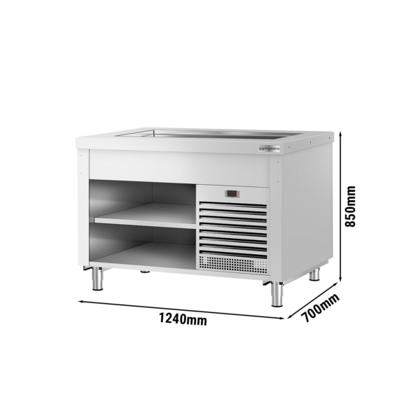 Buffet froid KOPENHAGEN - 1240 mm - avec plaque réfrigérante - Acier inoxydable