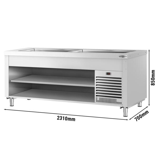 Buffet froid KOPENHAGEN - 2310 mm - avec plaque réfrigérante - Acier inoxydable