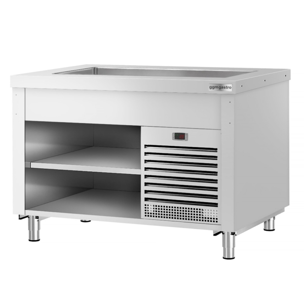 Comptoir buffet froid KOPENHAGEN - 1240mm - avec cuve réfrigérée - pour 3x GN 1/1 - inox