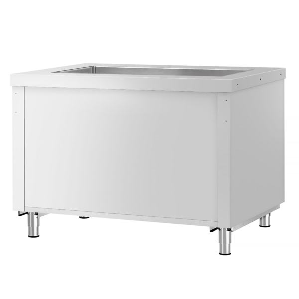 Comptoir buffet froid KOPENHAGEN - 1240mm - avec cuve réfrigérée - pour 3x GN 1/1 - inox