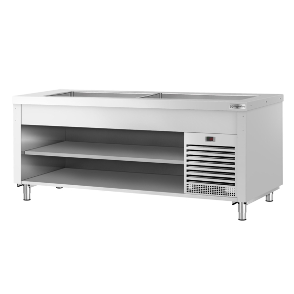 Comptoir buffet froid KOPENHAGEN - 2310mm - avec cuve réfrigérée - pour 6x GN 1/1 - inox