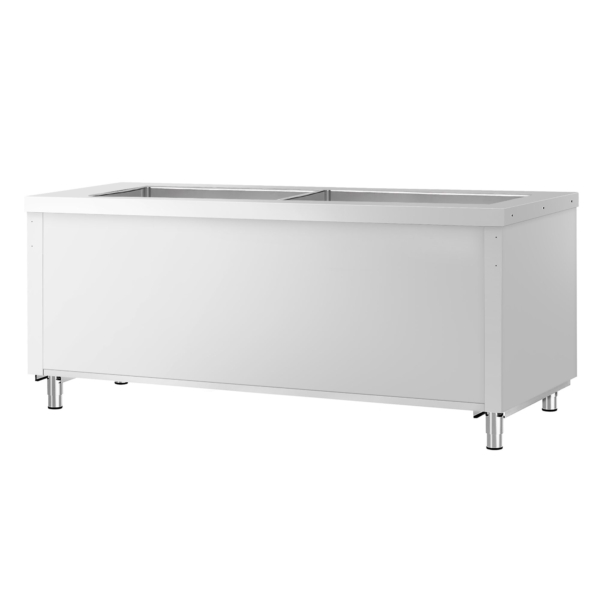 Comptoir buffet froid KOPENHAGEN - 2310mm - avec cuve réfrigérée - pour 6x GN 1/1 - inox