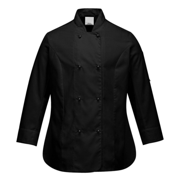 (5 pièces) Veste de cuisine femme manches longues - Noir - Taille : M