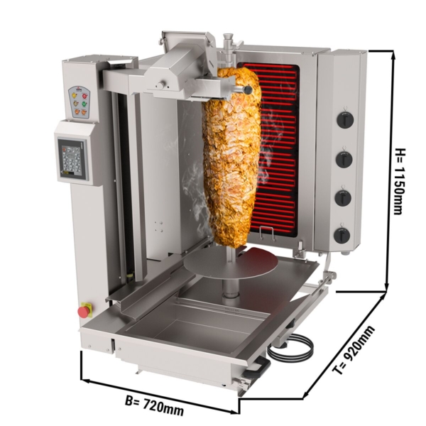 Robot kebab électrique - 4 brûleurs - max. 95 kg