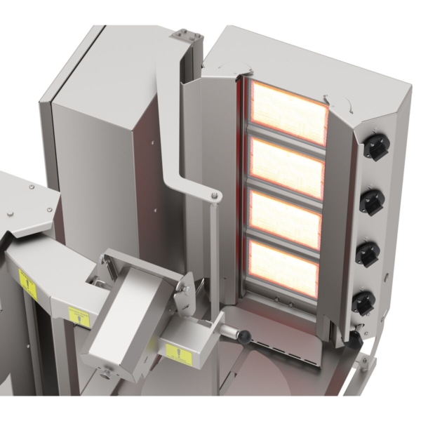 Robot kebab à gaz - 4 brûleurs - max. 95 kg