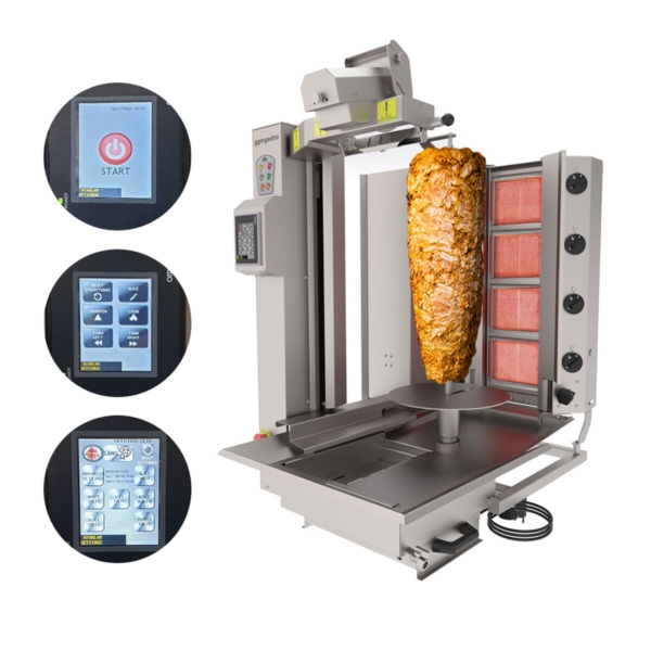 Robot kebab à gaz - 4 brûleurs - max. 95 kg