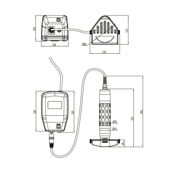 Trancheur électrique pour kebab - capacité : 80 kg/ jour - incl. lame de coupe & bloc d'alimentation