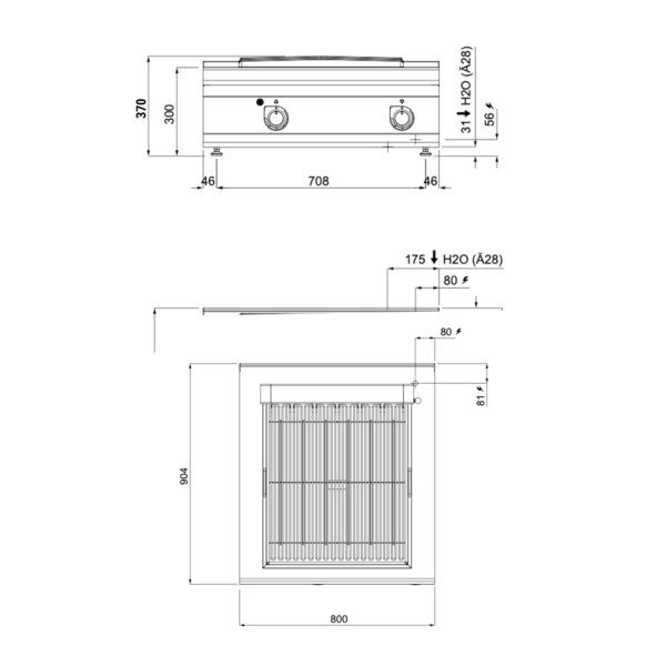 Gril électrique - 10,8 kW