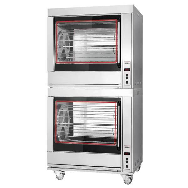 Grill à poulet électrique rotatif - 20kW - avec 14 broches pour jusqu'à 84 poulets