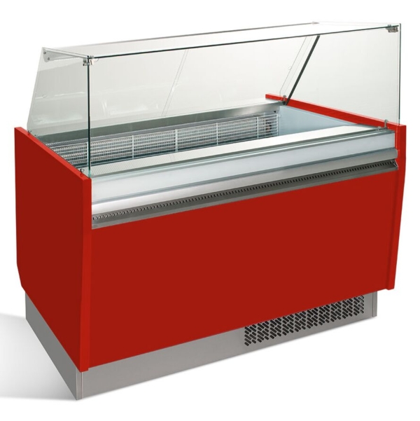 Comptoir à glace LIAM - 1310mm - Statique - pour 10+10x 5 litres de bacs à glace - Rouge