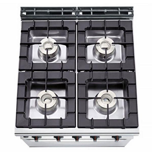 Cuisinière à gaz - 34,5 kW - 4 brûleurs - Four électrique statique inclus - 7,5 kW