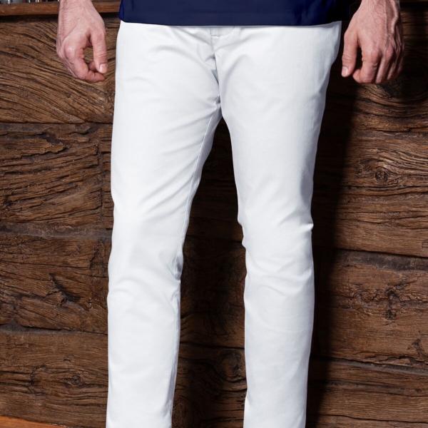 (6 pièces) KARLOWSKY | Pantalon chino homme stretch moderne - Blanc - Taille : 50