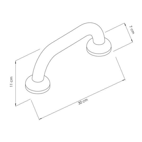 Poignée de maintien - inox - longueur : 300mm