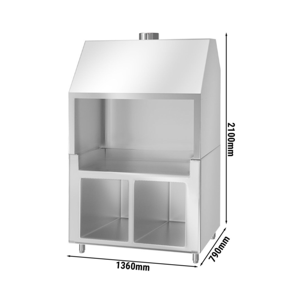 Elément neutre pour grill au charbon de bois - avec inox - 1,4 m