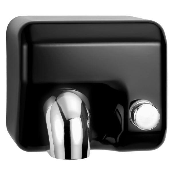 Sèche-mains avec bouton-poussoir - Acier inoxydable noir mat