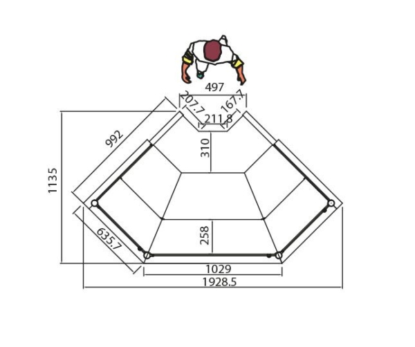 Table de caisse d'angle RIGA - 1750mm - 90° intérieur