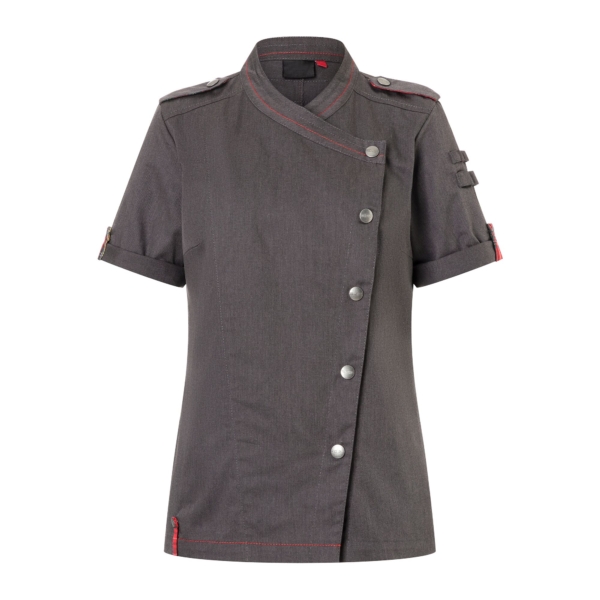 KARLOWSKY | Veste de cuisine à manches courtes pour femmes - Style denim ROCK CHEF®-Stage2 - Taille : 34