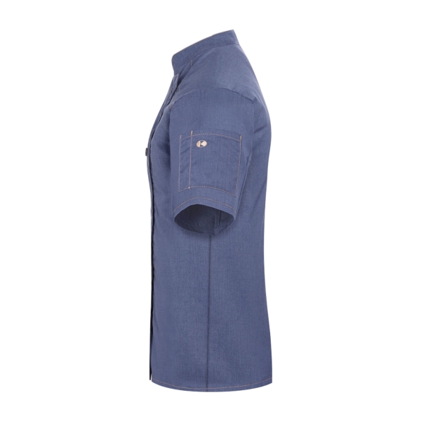 KARLOWSKY | Veste de cuisine manches courtes femme style jeans - Bleu Vintage - Taille : 56