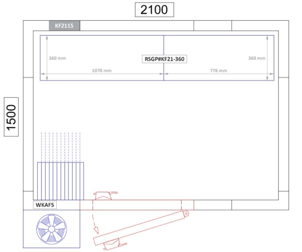 Kit d'étagères aluminium - profondeur: 360 mm