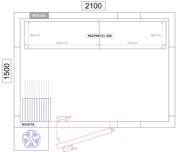 Kit d'étagères aluminium - profondeur: 360 mm