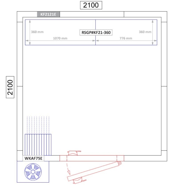 Kit d'étagères aluminium - profondeur: 360 mm