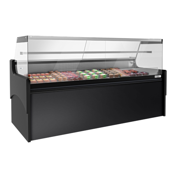 Comptoir réfrigéré / comptoir à viande - 2480mm - avec éclairage LED & 1 étagère