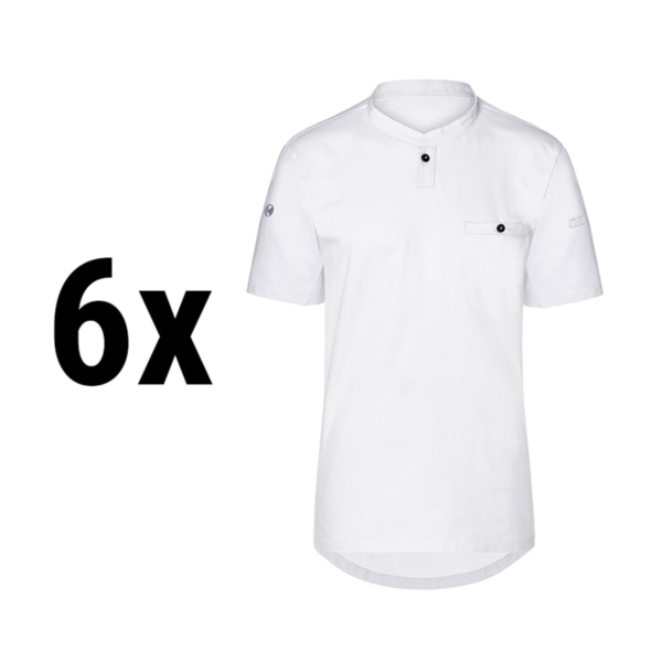 (6 pièces) KARLOWSKY | Chemise de travail manches courtes homme Performance - Blanc - Taille : 5XL