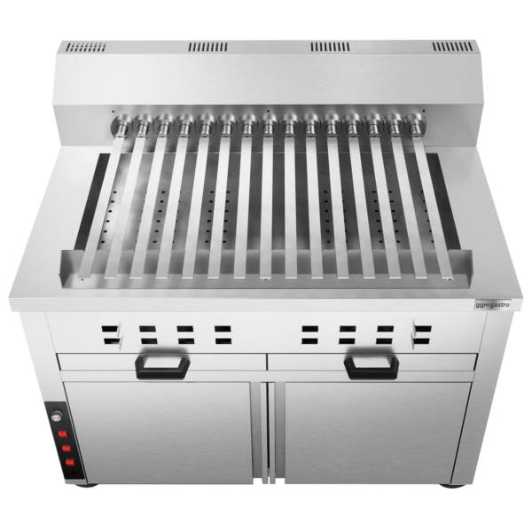 Grill au charbon de bois - Pour Adana & Shish Kebab - avec 15 piques rotatives automatiques