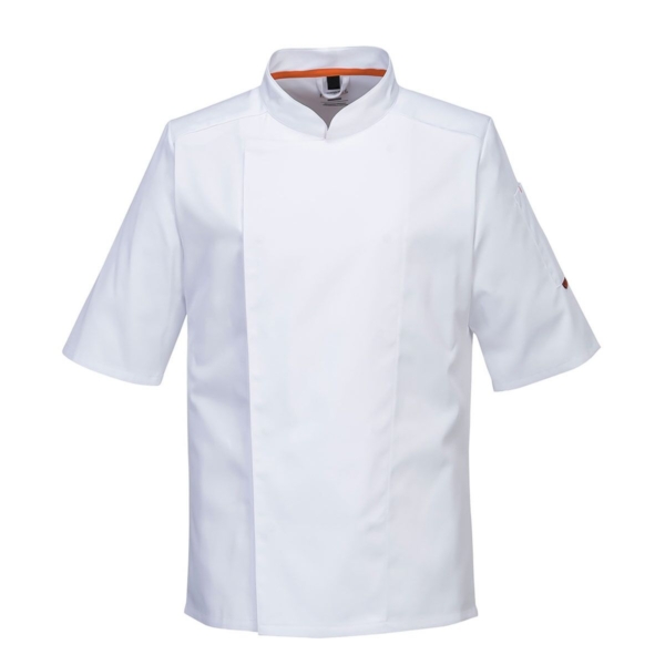 (5 pièces) Veste de cuisine à manches courtes MeshAir Pro - Blanc - Taille : 3XL