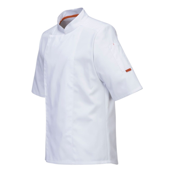 (5 pièces) Veste de cuisine à manches courtes MeshAir Pro - Blanc - Taille : 3XL