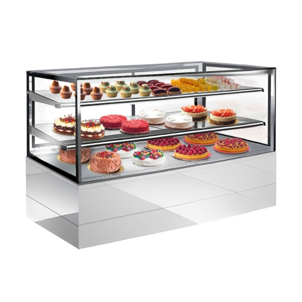 Vitrine à gâteaux - 1500mm - avec éclairage LED & 2 étagères