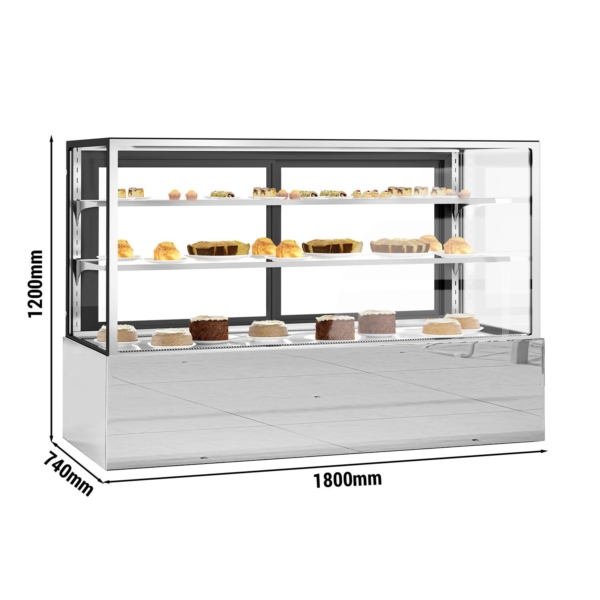 Vitrine à pâtisserie - 1800mm - avec éclairage LED & 2 étagères