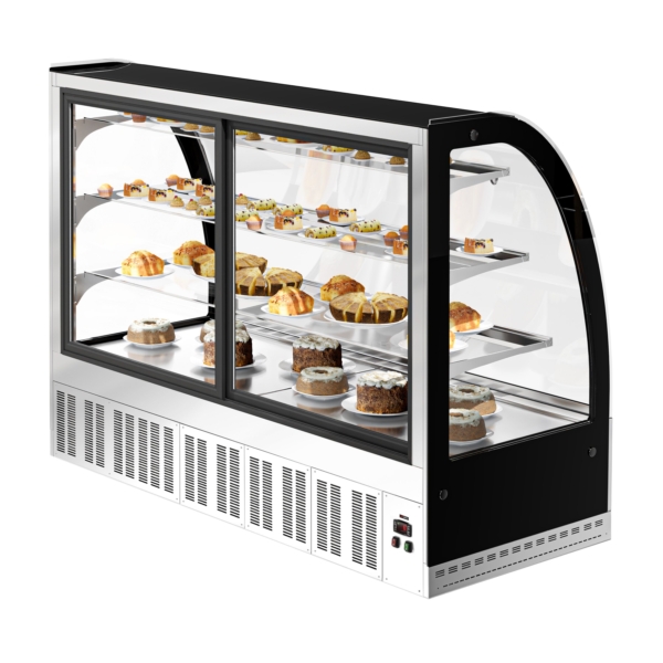 Vitrine à pâtisserie - 1800mm - avec éclairage LED & 3 étagères