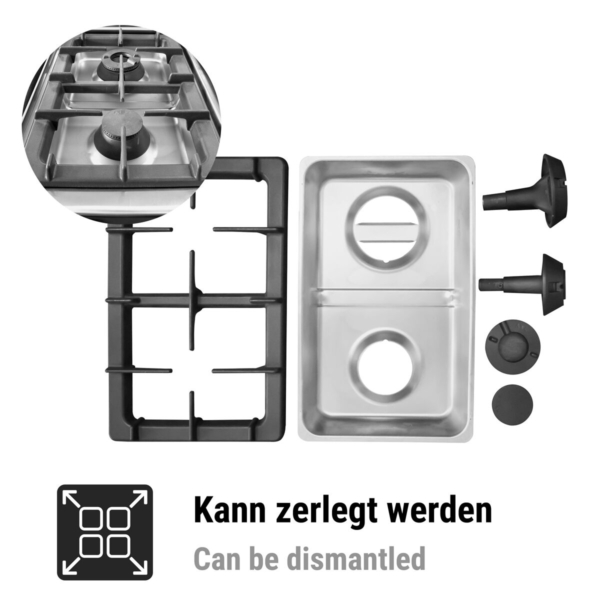 Cuisinière à gaz - 28 kW - 4 brûleurs